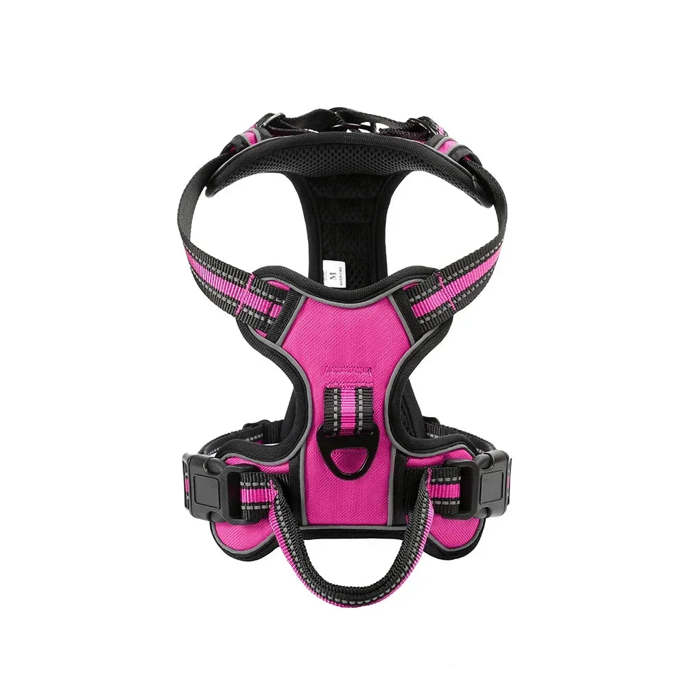 Adjustable Nylon Dog Harness Vest Reflective Soft Breathable No Pull Dog Harness Pet Harness Leash for Small Medium Large Dogs